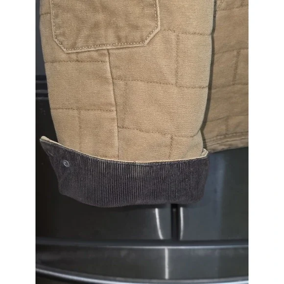 Carhartt Quilted Canvas Work Jacket Brown Corduroy Collar Mens XL - Picture 8 of 15